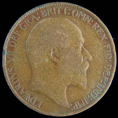 Gran Bretaña, 1/2 Penny, 1910. Eduardo Vll. F++