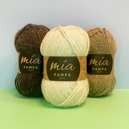 Lana Pampa Merino Semigruesa Mia X Kilo (10 Ovillos) Pardo M068