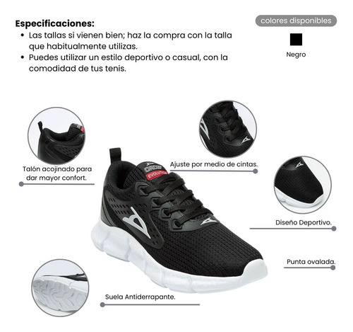Tenis Deportivo De Mujer Alexa Negro