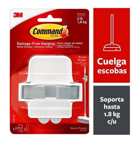 Gancho Sujetador Para Escoba / Barrido Grande - Command 3m