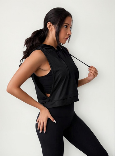 Top Deportivo Capucha Ropa Deportiva Dama Playera Mujer Gym
