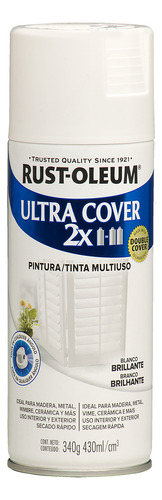 Rust Oleum pintura aerosol ultra cover colores 340ml color blanco brillante