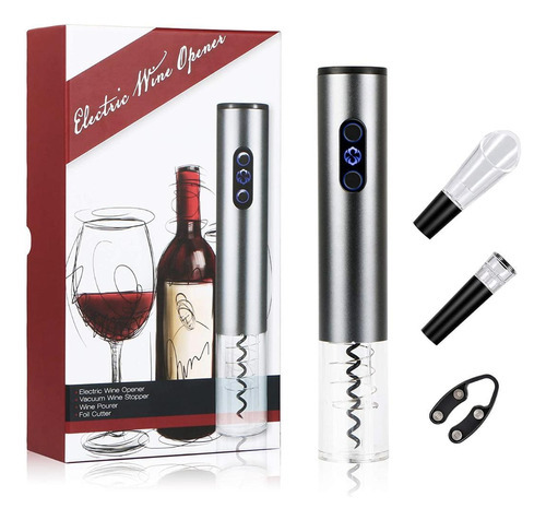 Kit Abridor De Vinho Saca Rolha Elétrico Recarregável Usb