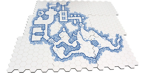 Grid Hexagonal Modular Riscável 9 Peças Com Caneta Marcador