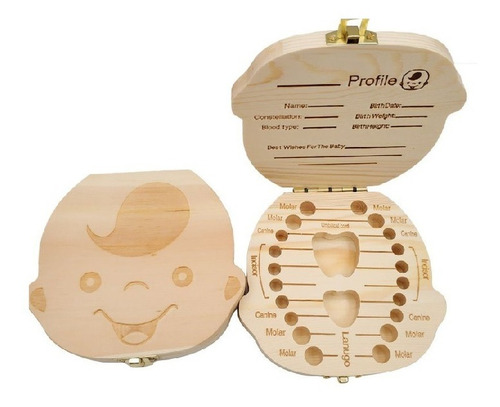 Porta Dientes Y  Ombligo Niña/o  De Madera Tolipa Smallbox