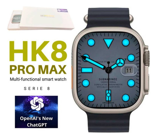 Smartwatch Reloj Hk8 Pro Max 2 Chat Gpt Amoled Color Negro