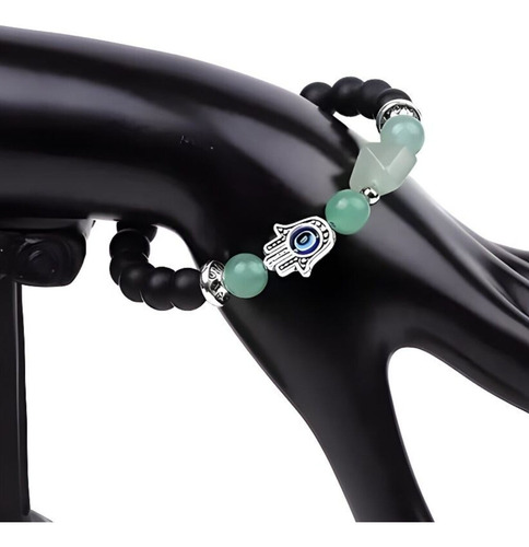Pulsera Fatima Cuarzo Amatista Piramide Ojo Turco Chakras
