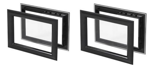 Ventana Mirilla Negro Para Porton Ind 490x345x40mm 2 Pzs