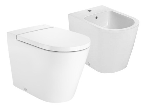 Combo Inspira Inodoro Corto Bidet 1a Asiento Loza - Roca