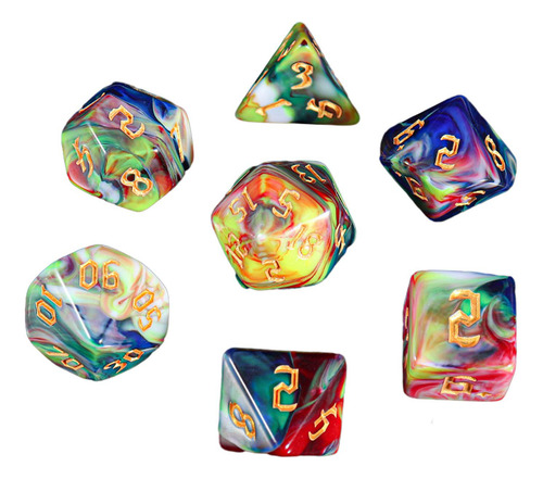 2 X 7 Uds Dados De Varias Caras Juegos De Cartas Juegos