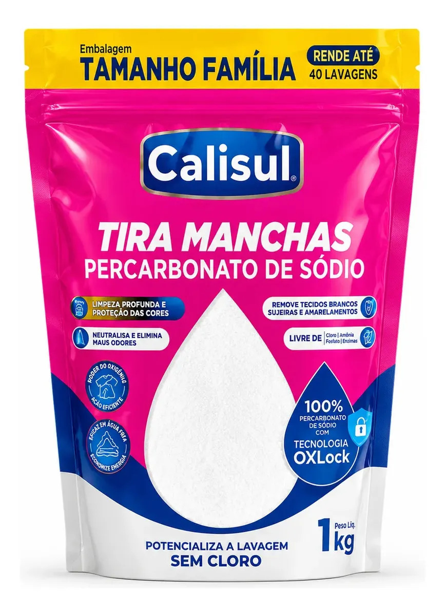 Percarbonato De Sódio 100% Tira Manchas Calisul - Roupas Brancas e Coloridas