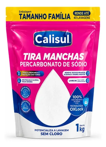 Percarbonato De Sódio 100% Tira Manchas Calisul - Roupas Brancas e Coloridas