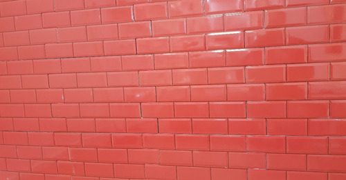 Simil Subway  Placas De 34x50 Encastre Rojo Pamesa Ms