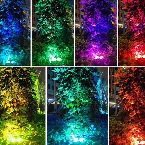 Luminária Espeto Jardim Com Lâmpada Cob Led 7w Três Cores Carcaça Preto Luz Verde 127/220v