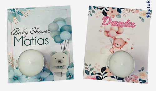 20 Mini Velitas Personalizadas Recuerdos Baby Shower 