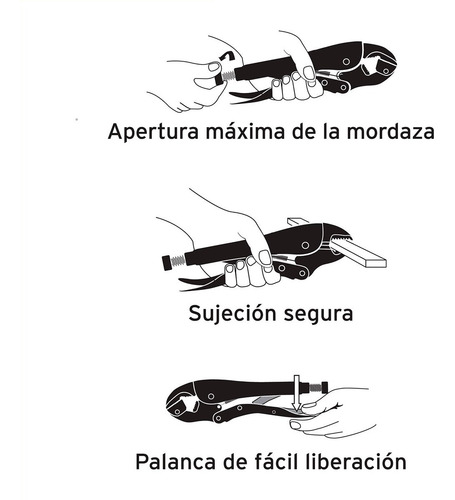 Imagen 3 de 9 de Pinza De Presión Truper 10 Pulgadas Recta 17424