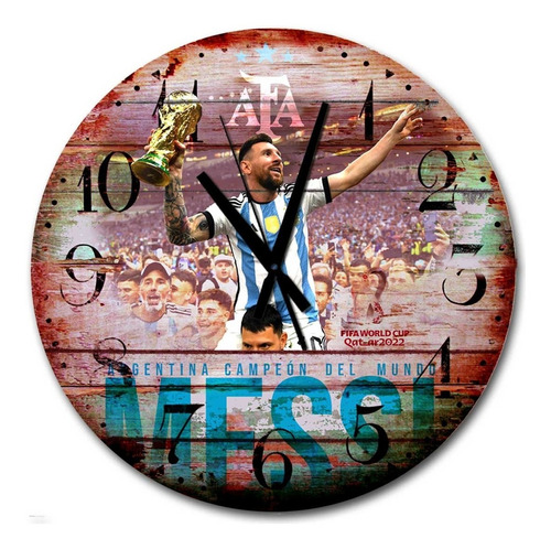 Reloj De Pared Messi Copa Vintage Gigante