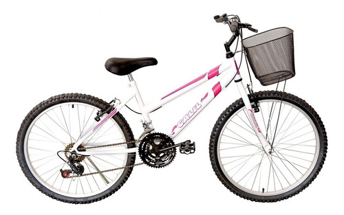 Bicicleta Infantil Aro 24 Calil Feminina 18v C/ Cesto Cores