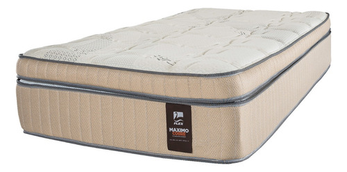 Colchón 1.5 plazas de resortes Flex Support Máximo Cobre gris y beige - 105cm x 200cm x 35cm