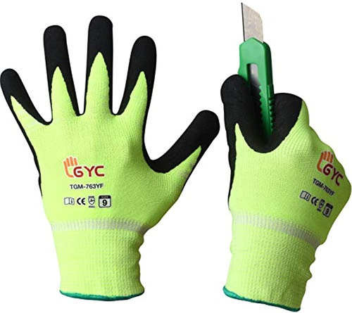 Guantes De Resistente A Cortes, Nivel 5, Paquete 10 L Verde