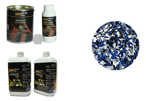 Kit Pisos Flakes Todo Incluido 14m² Antiderrapante Colores Acabado Brillante Color Orbit