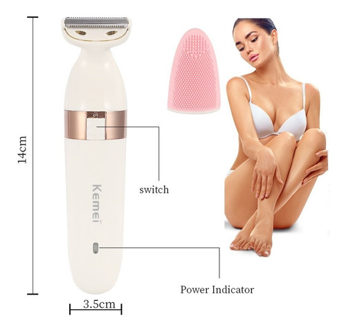Depilador Aparador De Pelos Feminino Com Massageador Facial