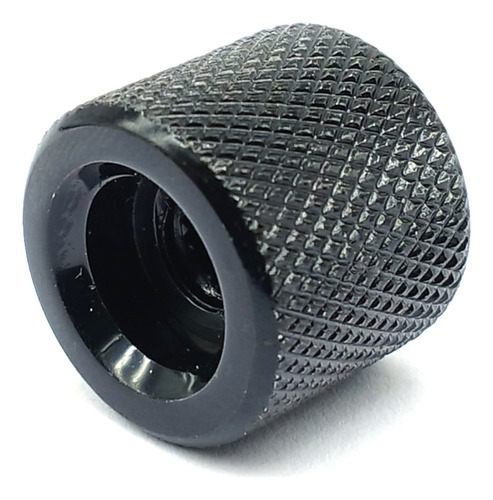 Knob Metal 18mm Preto De Encaixe Guitarra Kb20bk Mxp