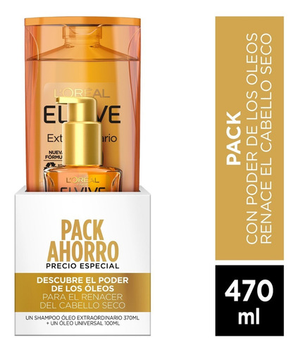  Pack Shampoo + Oleo Extraordinario Universal 470 Ml Elvive