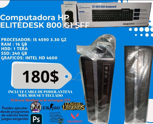 Computadora Hp 16 Gb Ram Hdd 1 Tera Ssd 240 Gb