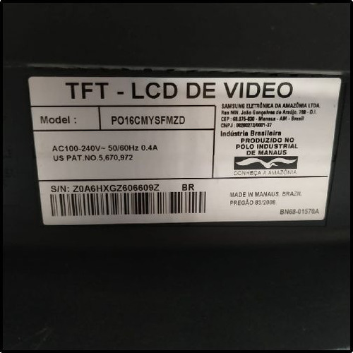 Monitor Lcd 16 Polegadas Positivo Po16cmysfmzd (3644) (Usado)