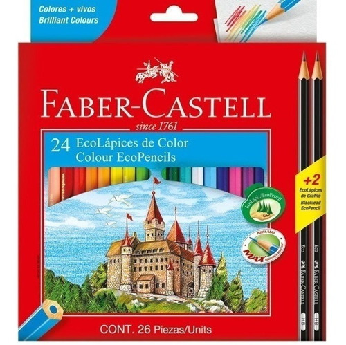 Lapices De Colores Faber Castell X24 Colores Largos