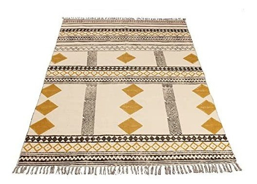 Alfombra Alfombra Boho Kilim Hecha A Mano, Bloque De Mano, A