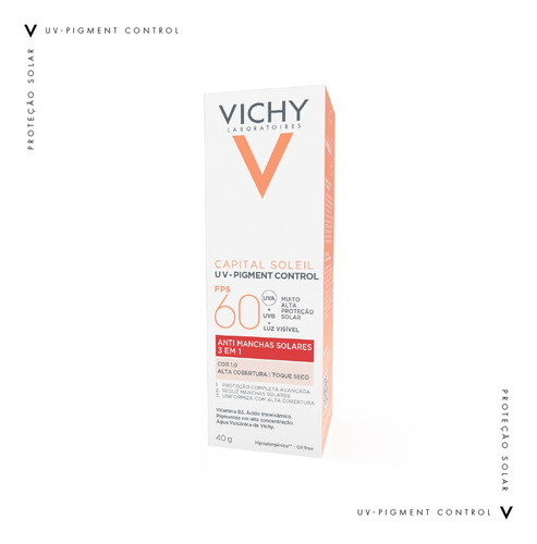 Protetor Solar Facial Uv Pigment Control 1.0 F60 40g Vichy