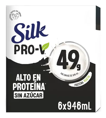comprar Bebida De Almendra Sin Azúcar Silk Pro-v 6 Pz De 946 Ml