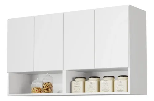Armario Aéreo Para Cozinha Quarto Sala Bela 4 Portas