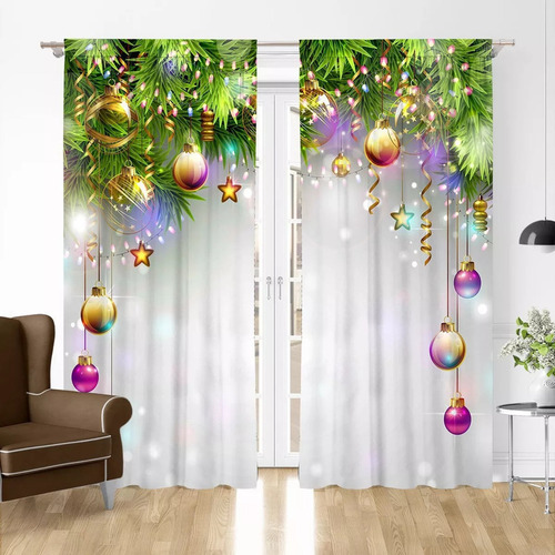 Cortinas Navideñas Opacas De 2 X 2 M Y Protección Uv