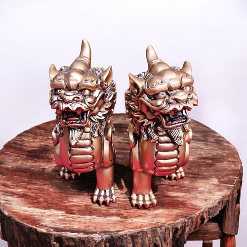 Perros Fu Leones Par Poliresina 12cm Aprox Monte Kurama