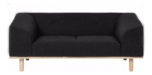 Demá Loveseat Estilo Moderno Tela Color Gris Oscuro Diseño De La Tela Lino