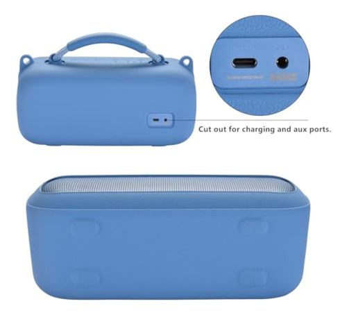 Funda De Silicona Negra/azul Para Bose Soundlink Max