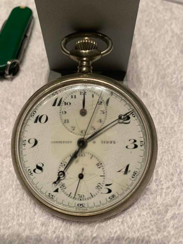 Reloj De Bolsillo C /cronografo Contetout ,una Joya De 1920!