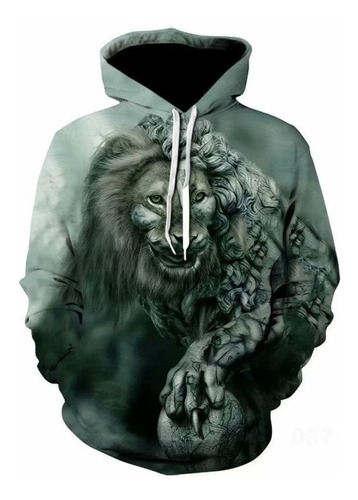 Sudadera Patrón Creativo Rey León 3d Impresión Casual