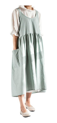 Delantal De Algodón Y Lino Para Mujer Kitchen Cooking 2