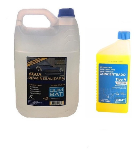 Kit Liqu Refrigerante Anticongel Amarillo Skf 1lt + Agua 5lt