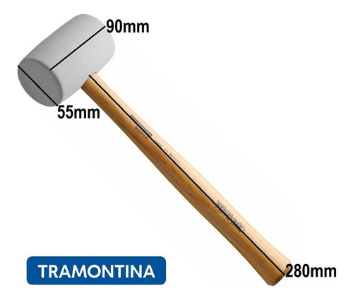 Martelo De Borracha Com Cabo De Madeira 450g Tramontina