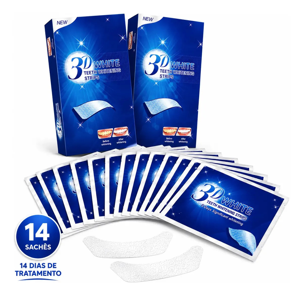 Kit Clareador Dental Xdronic com Fitas para Dentes Brancos em 2 Semanas