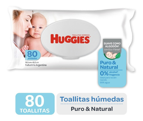 Huggies Puro y Natural toallitas húmedas 80 unidades