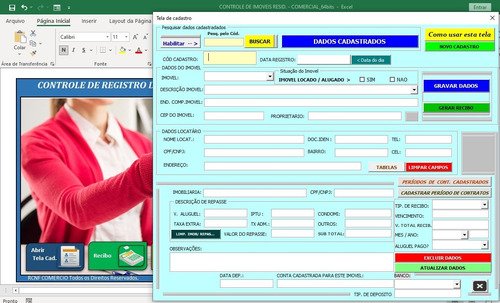 Sistema Feito Em Excel Controle De Imoveis E Recibos!