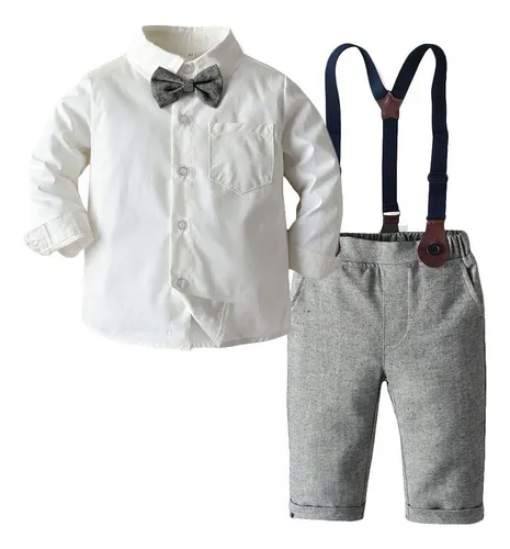 Traje gris con tirantes new arrivals