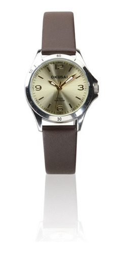 Reloj Mujer Okusai Okd0061-anl-9c Malla Cuero Sumergible