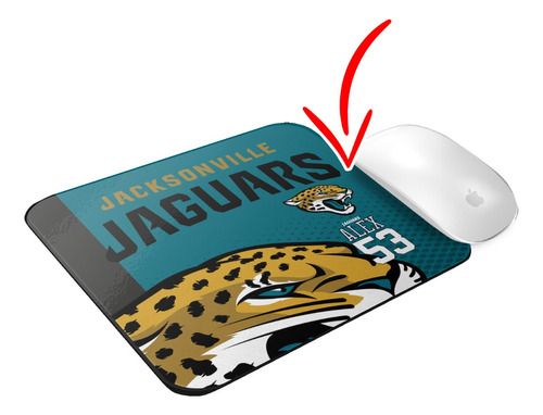 Mousepad Personalizado Jacksonville Jaguars Con Tu Nombre